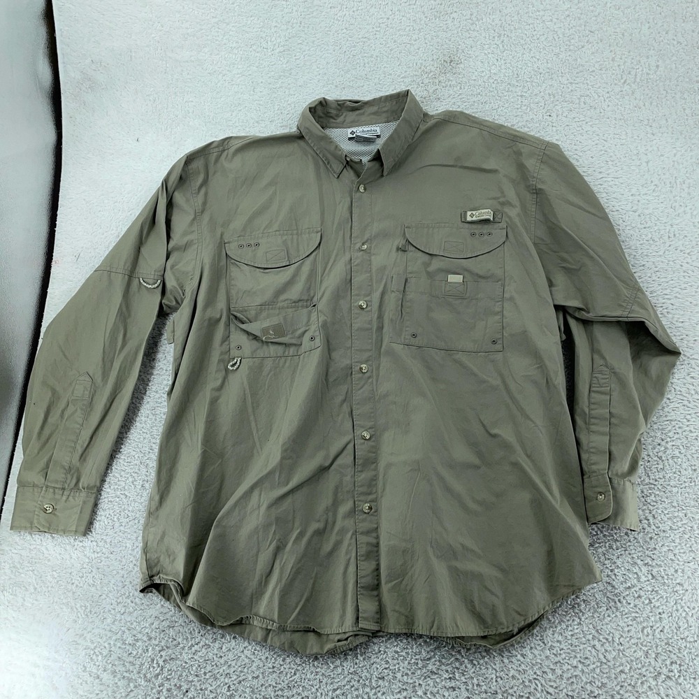 Columbia PFG Bonehead Fishing Shirt Mens XL Mesh Lined Vented L/S Jacket FM7120
